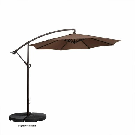 CLAUSTRO 10 ft. Offset Outdoor Patio Umbrella with 8 Steel Ribs & Aluminum Pole & Vertical Tilt; Brown CL3858462